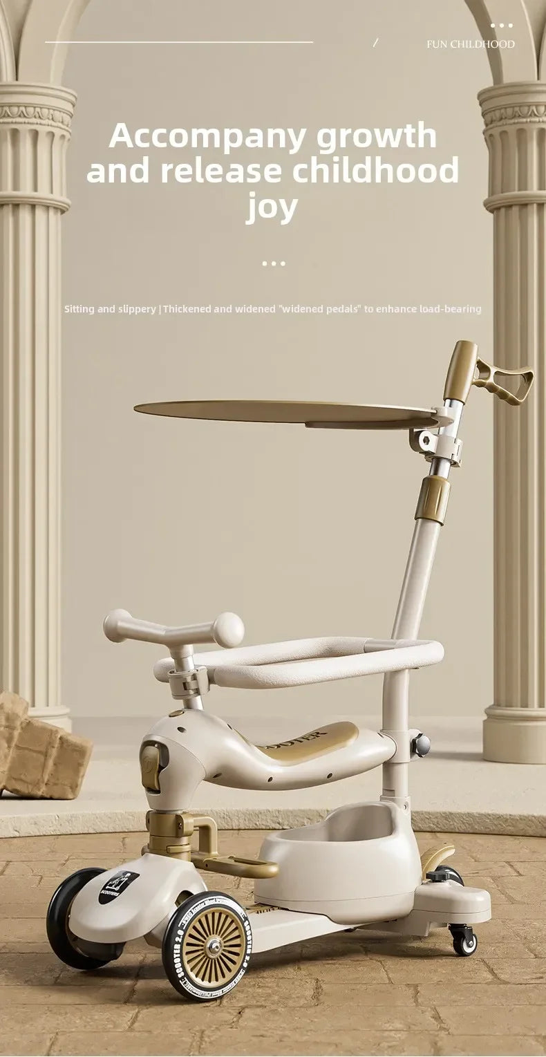 Foldable 3-Wheel Kids Scooter | Portable Musical Fun for Children