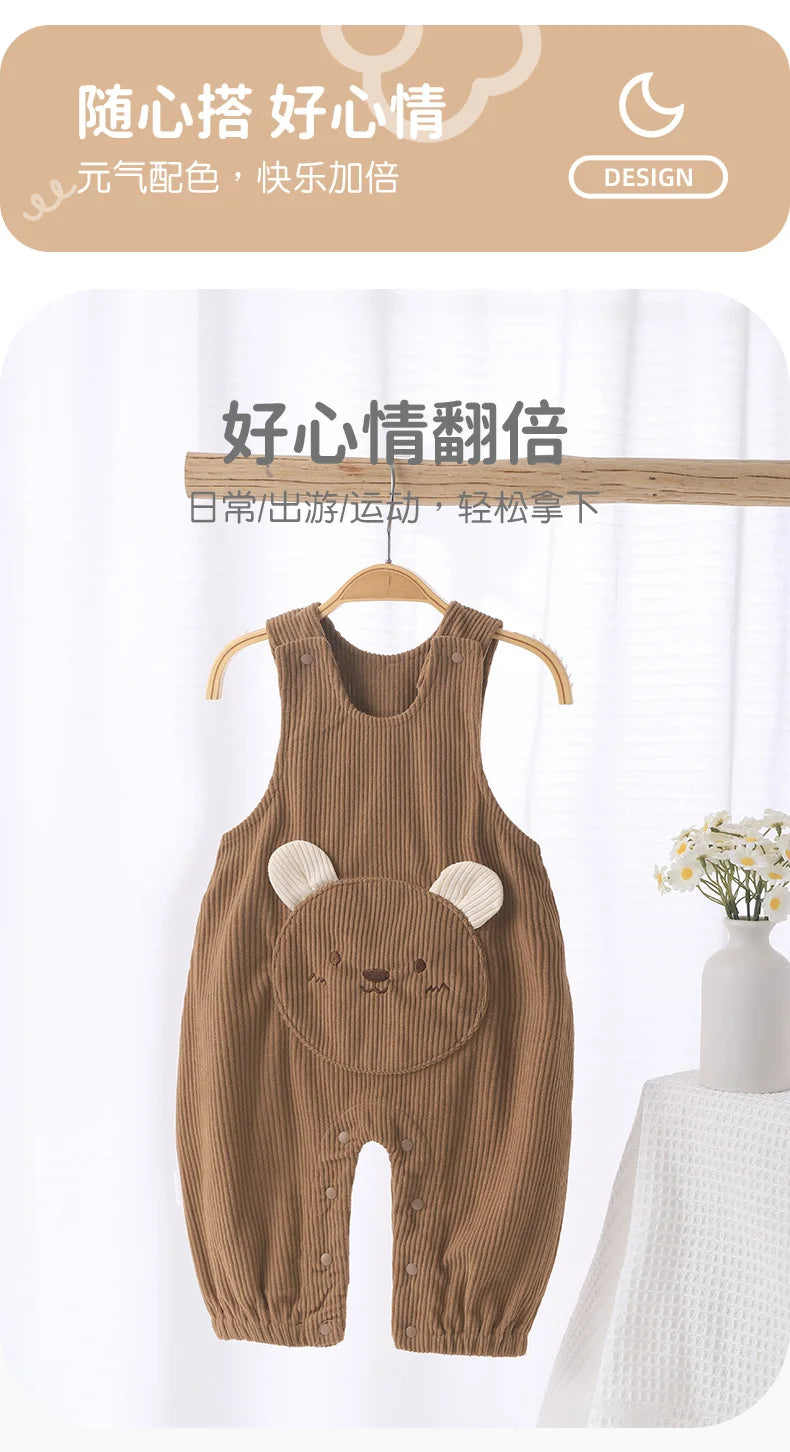 Comfy Open-Crotch Baby Overalls for Boys and Girls | Autumn Style