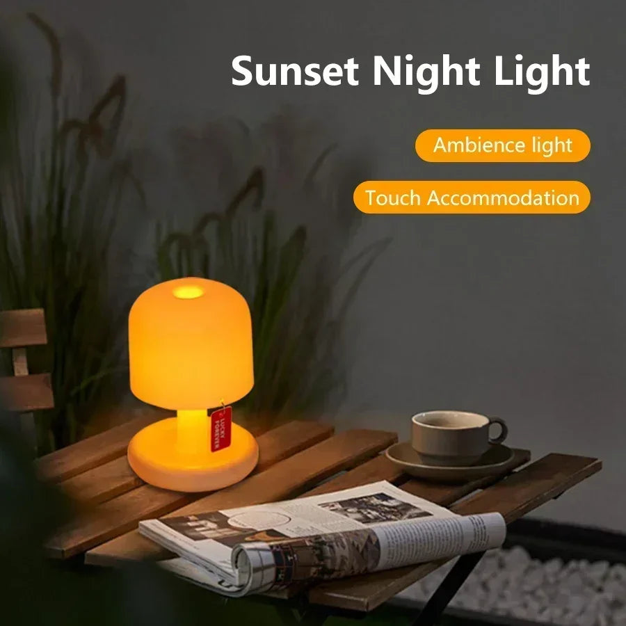 Creative USB Rechargeable Sunset Night Lamp | Mushroom Design