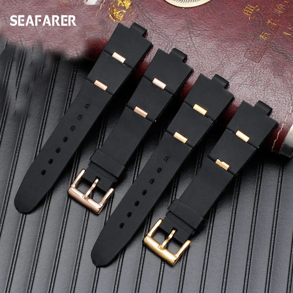 Men's Black Rubber Replacement Watch Band Strap | Comfortable & Durable