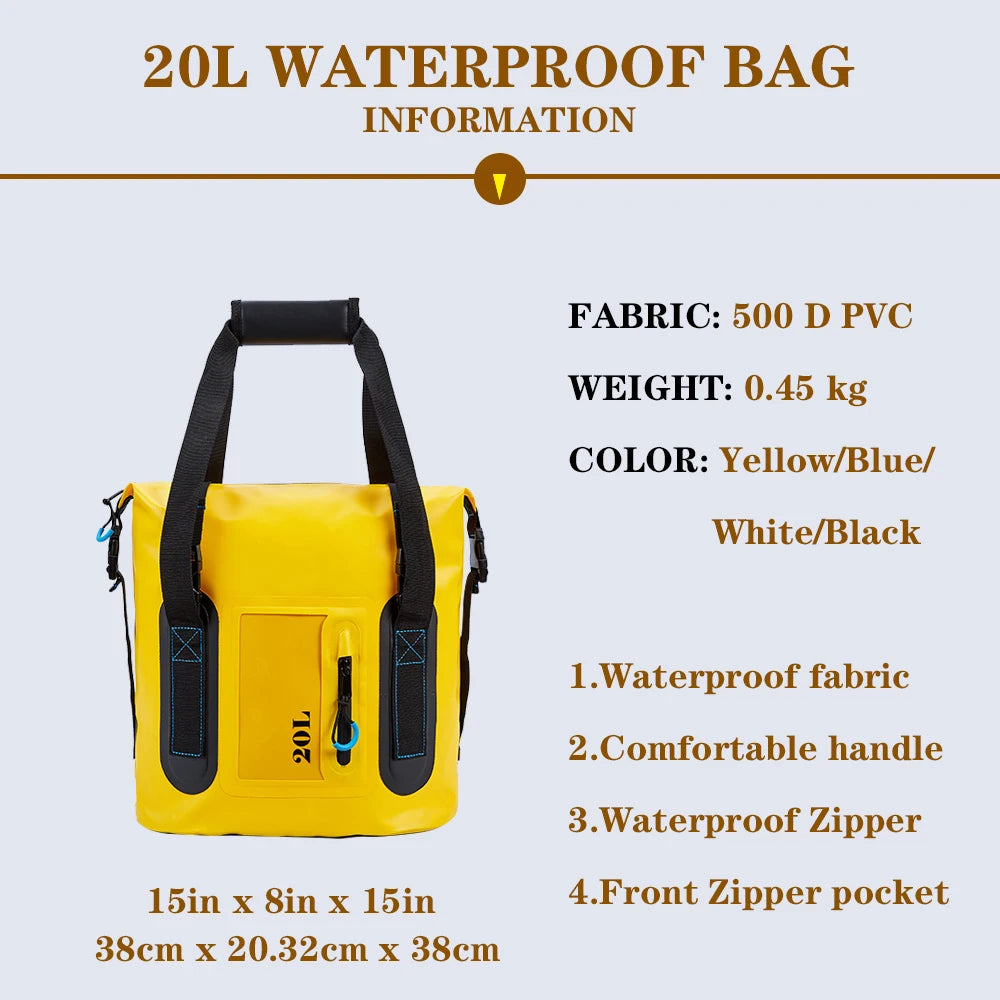 20L Waterproof Bag | Lightweight & Durable for Water Sports