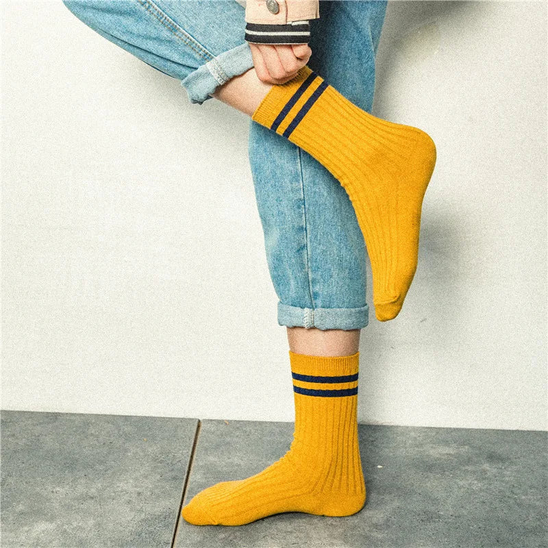 Stylish Women's Striped Long Socks | Comfortable Casual Footwear