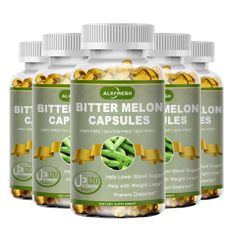Alxfresh Bitter Melon 2500mg | Non-GMO Vegan Gluten-free | Health Nutrition Supplement for Adult Old People