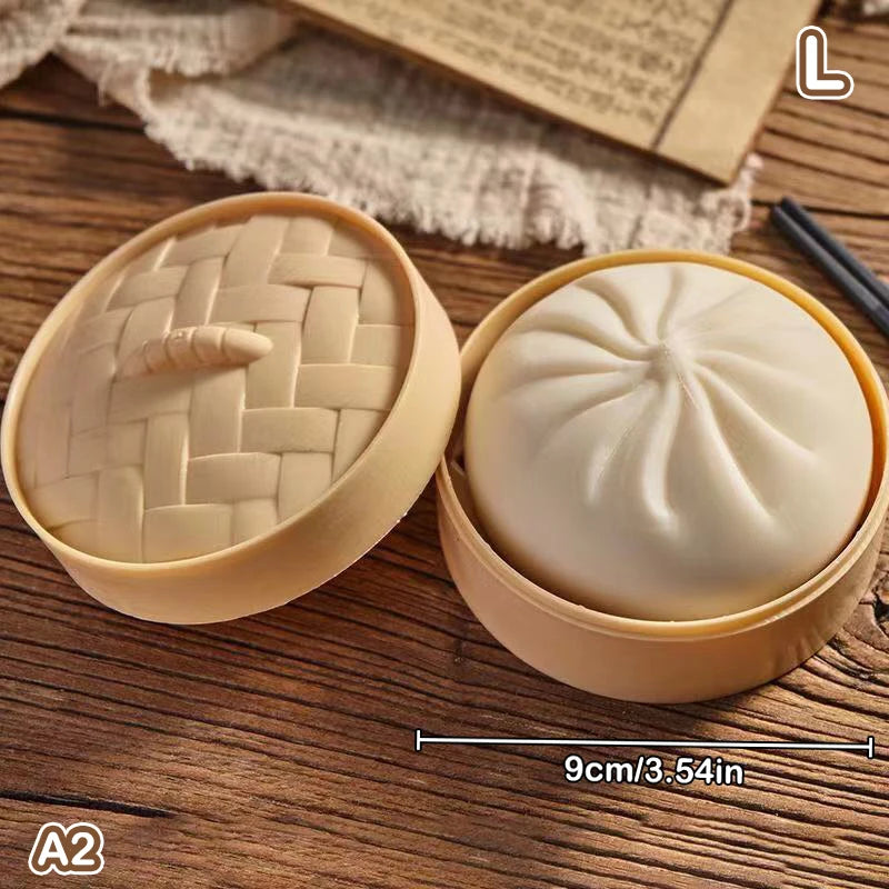 Giant Dumpling Squeeze Toys Anxiety Relief Fidget Toy Simulation Food Steamed Stuffed Bun Squeeze Decompression Dough Toy〔Nest〕