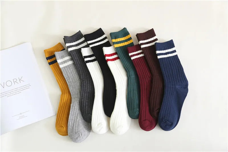 Stylish Women's Striped Long Socks | Comfortable Casual Footwear