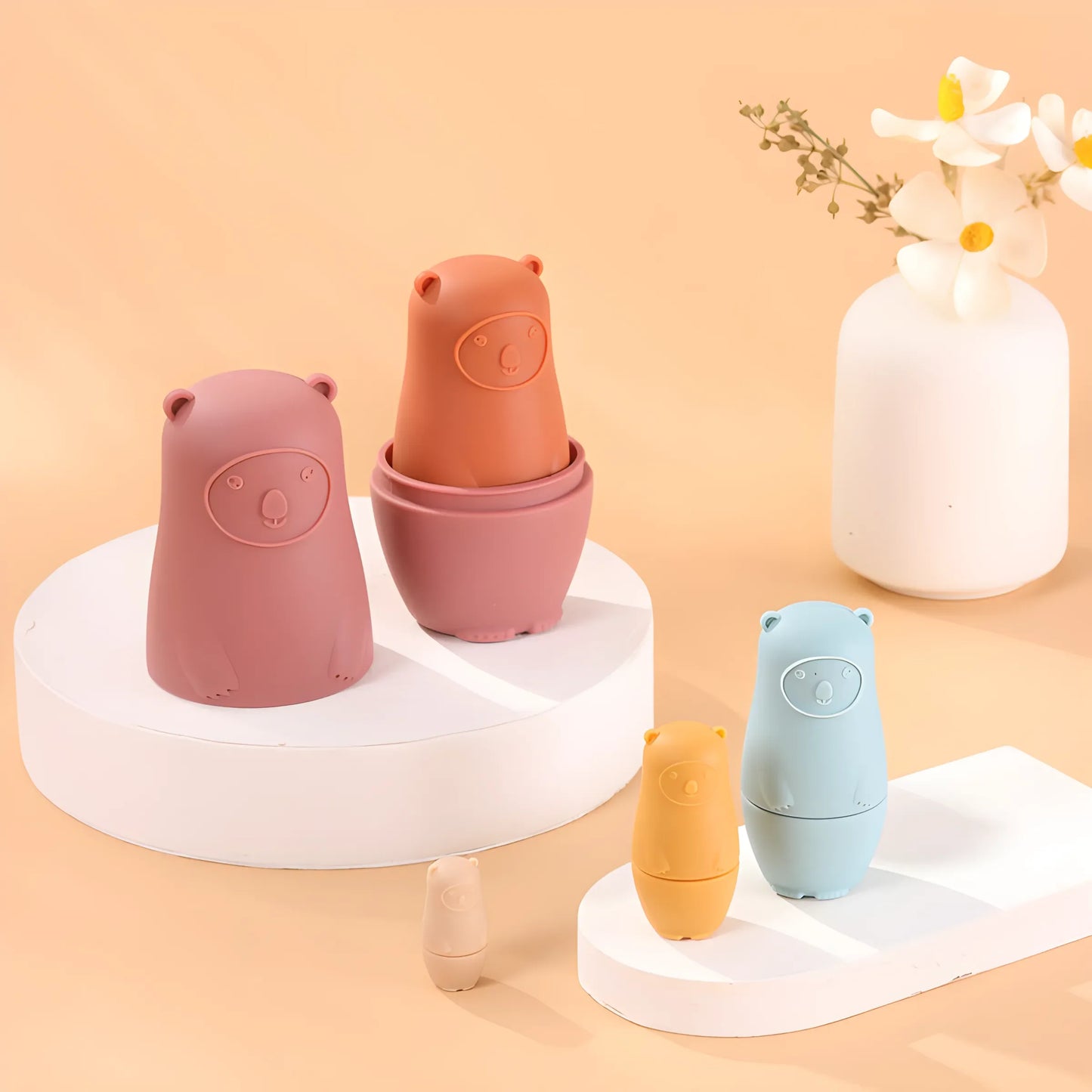 5pcs Silicone Stacking Puzzle Toys | Fun Nesting Toys for Kids