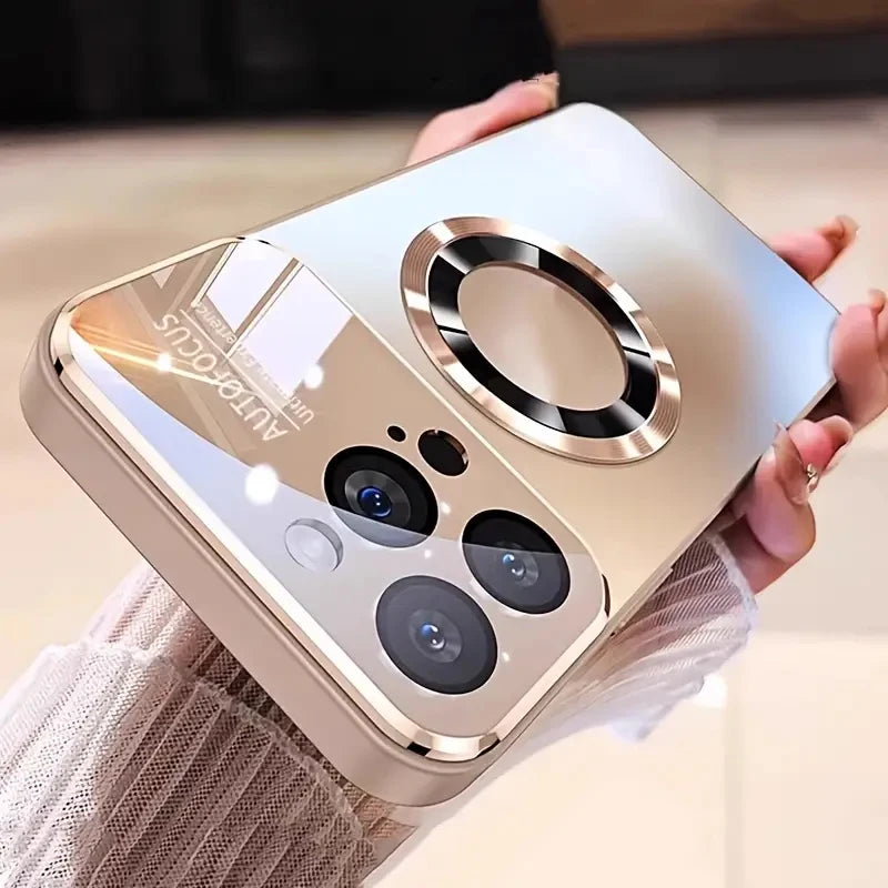 Stylish Titanium Metallic Magnetic Phone Case for iPhone Models