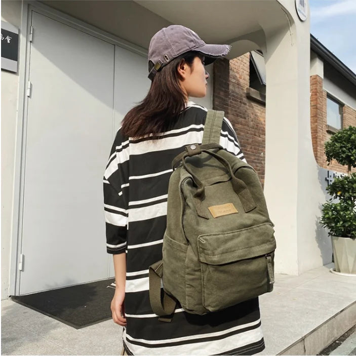 Large Capacity Vintage Canvas Backpack | Stylish Travel Knapsack