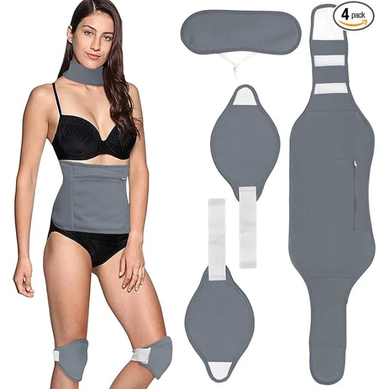 4pcs Castor Oil Pack Wraps | Leak-proof Washable Waist Support