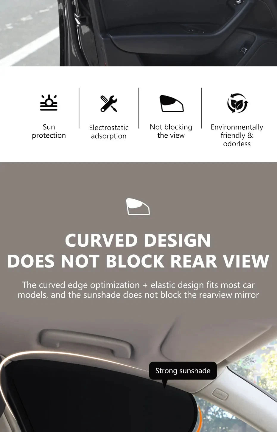 Electrostatic Sun Visor for Car Side Windows | UV Protection Cover