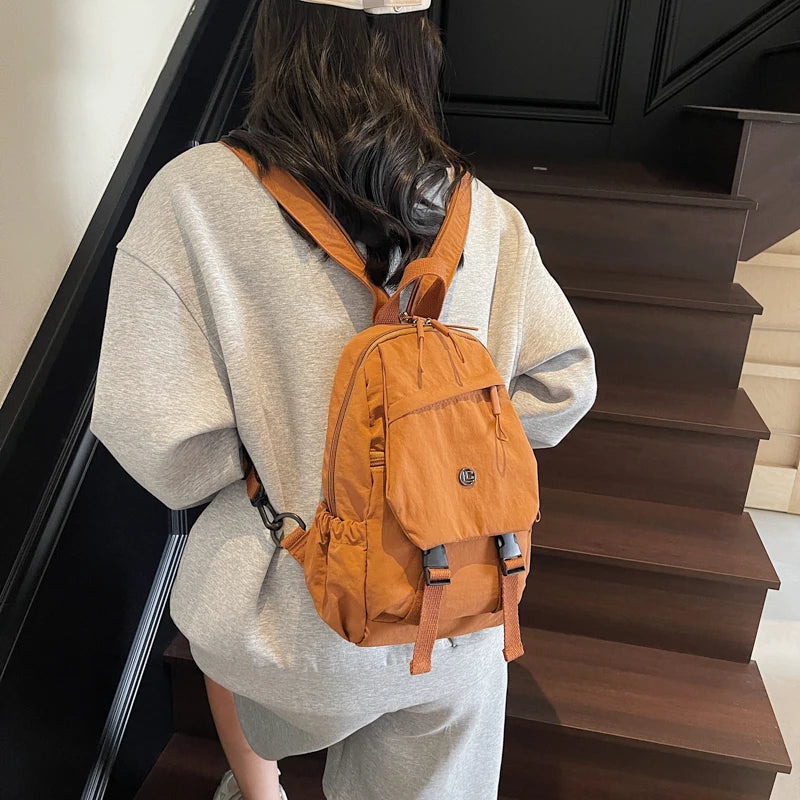 Versatile Solid Color Unisex Small Backpack | Large Capacity Design