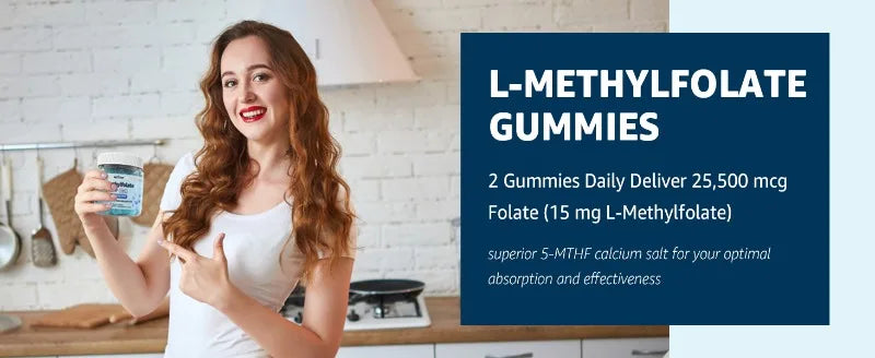 L-Methylfolate Gummies with B-Complex Vitamins for Daily Nutritional Support