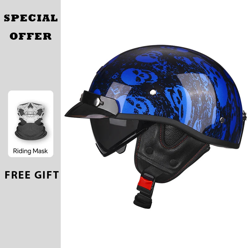 Vintage Half Face Motorcycle Helmet | Lightweight & Safe 2026