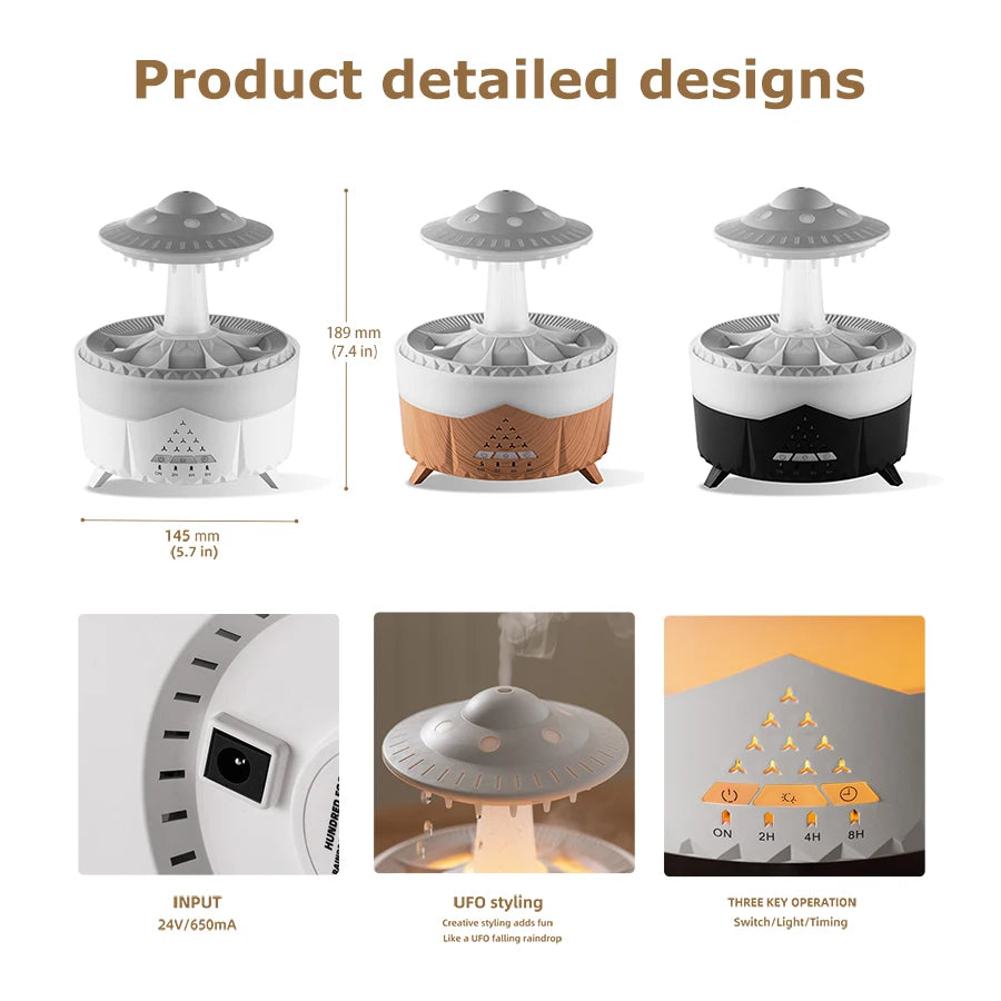 LED Aroma Diffuser with Remote | 7-Color Humidifier for Home