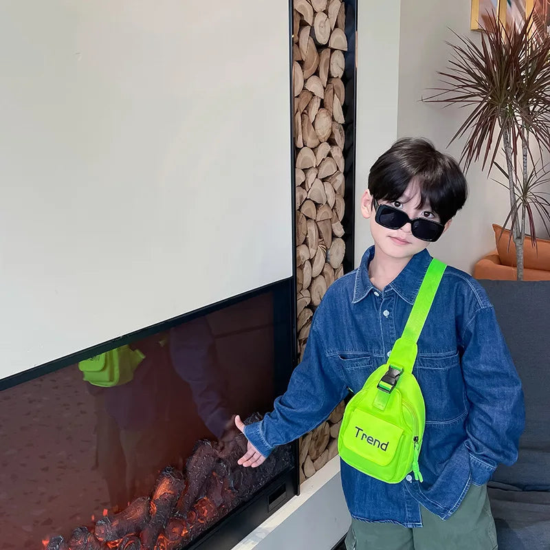 Cute Solid Color Children's Shoulder Bag | Stylish Kids Fanny Pack