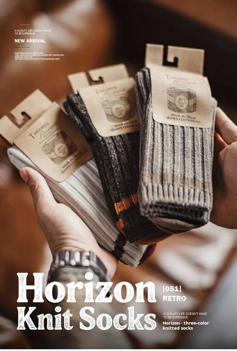 Men's 3-Pack Vintage Wool Blend Socks | Cozy Thermal Comfort