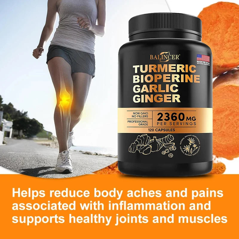 4-in-1 Turmeric and Garlic Supplements | High Potency Herbal Blend