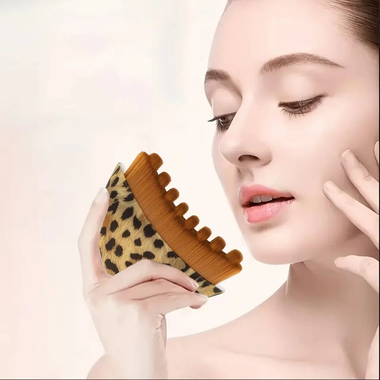 Leopard Lymphatic Contour Face Brush | Facial Drainage Massage Tool