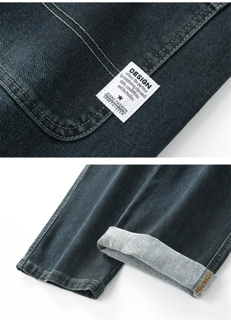 Men's Baggy Straight Wide Leg Jeans | Stylish Business Casual Pants