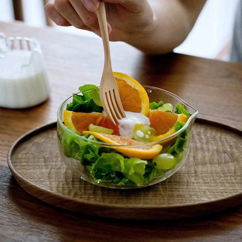 Transparent Double Layer Glass Tea Bowl | Heat-Resistant Mixing Bowl