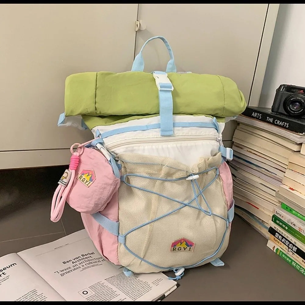 Waterproof Color-Blocked Large-Capacity Outdoor Backpack