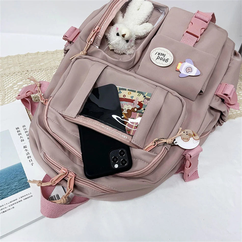 Mochila Bonita Impermeable para Mujer | Mochila Escolar con Múltiples Bolsillos