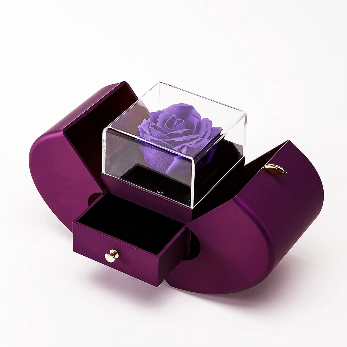 Romantic Sakura Pink Jewelry Box & Heart Necklace Gift Set for Women