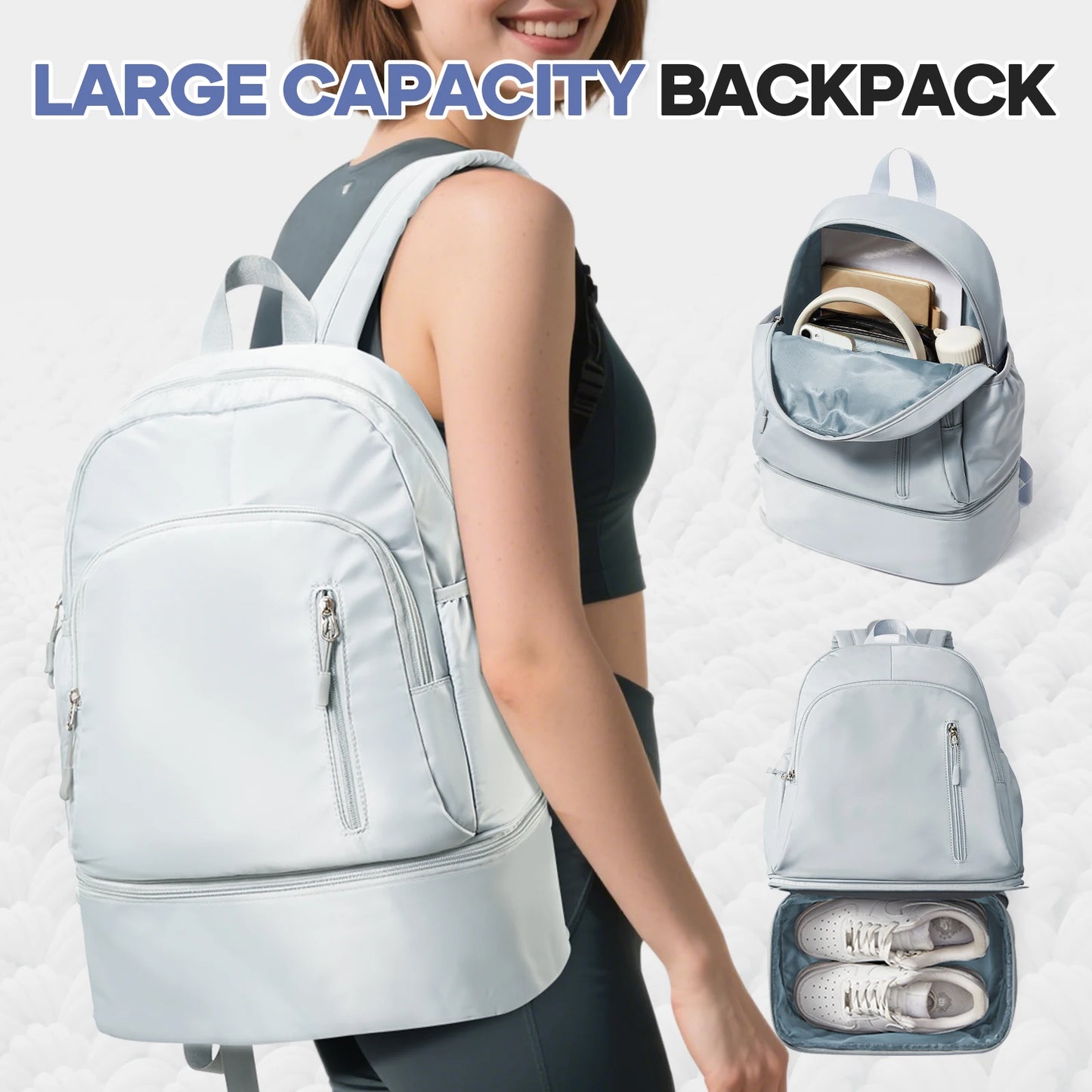 Versatile Waterproof Gym Backpack with Shoe Compartment