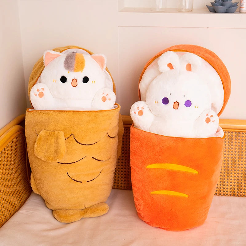 Kawaii Taiyaki Cat Plush Toy | Adorable Cushion Bag Animal Pillow