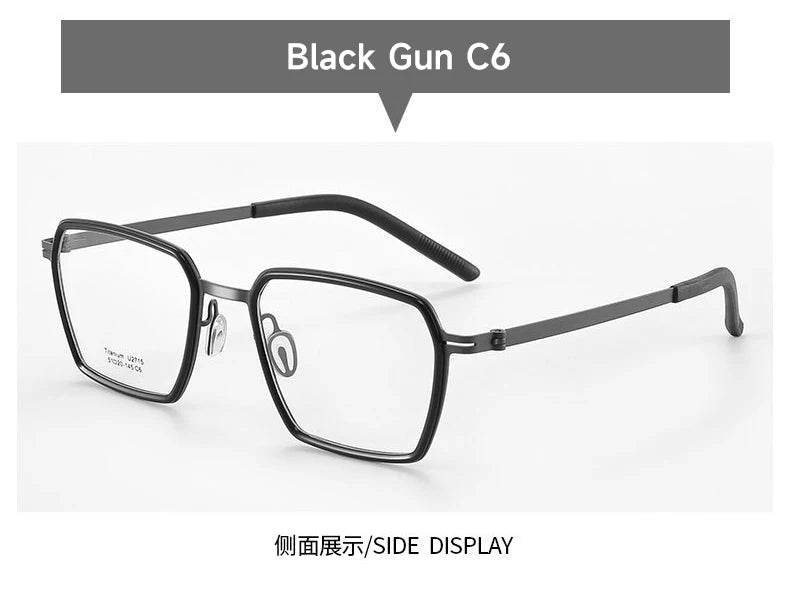 Simple Geometric Polygon Fashion Titanium Glasses | Blue Light Protection