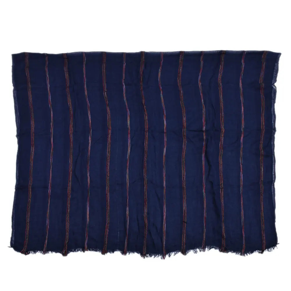 Cotton Linen Striped Men's Scarf | Warm Autumn Winter Accessories