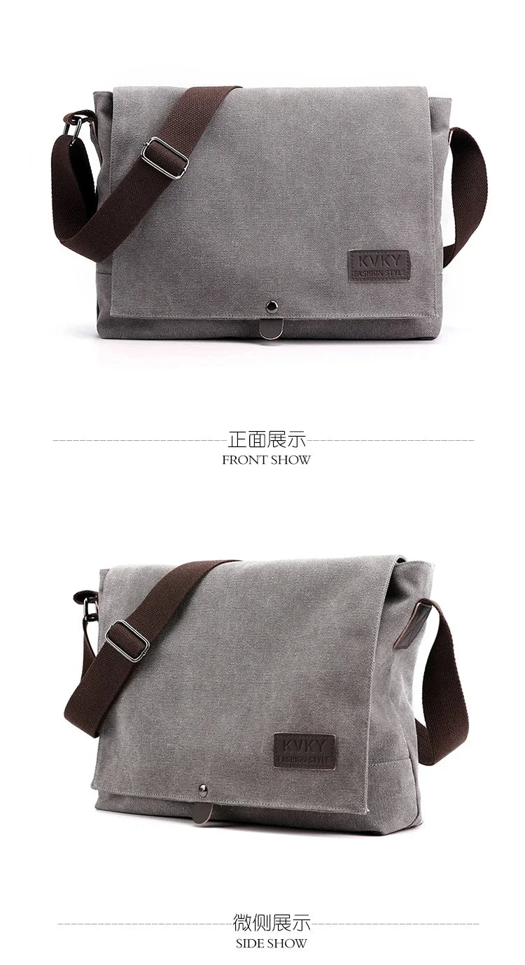 Bolso bandolera de lona de alta calidad para hombre | Elegante bolso satchel