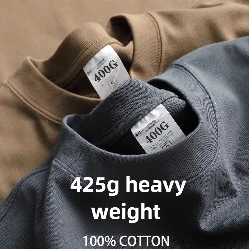 Men's Heavyweight Cotton Half Sleeve T-Shirt | Breathable Summer Style