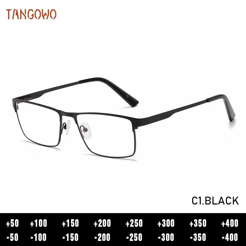 Stylish Square Metal Reading Glasses | Blue Light Blocking Eyewear