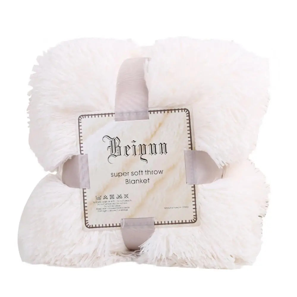 Soft Fluffy Shaggy Throw Blanket | Cozy Faux Fur Bedspread
