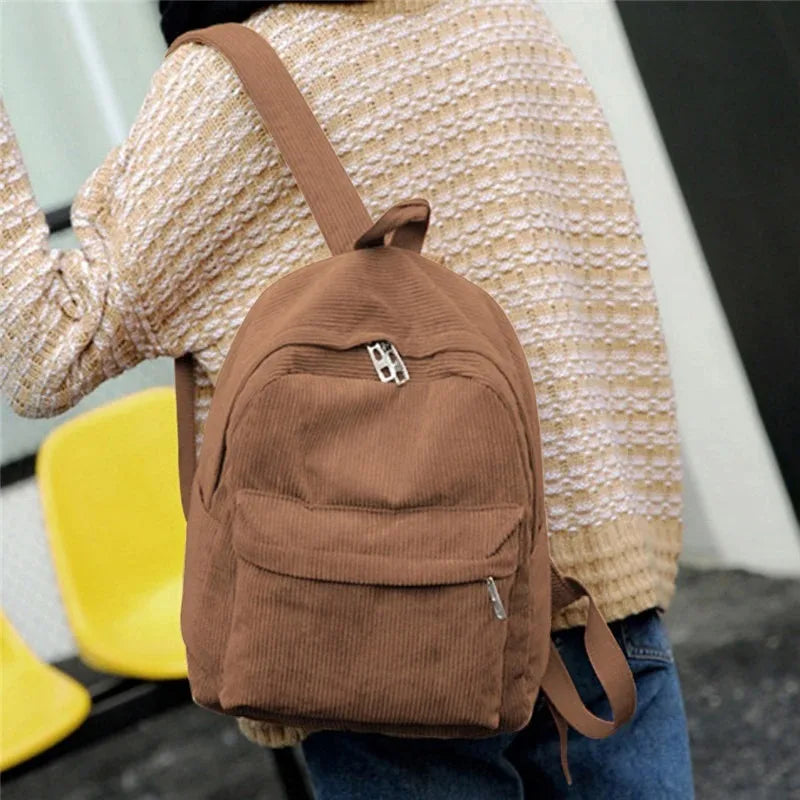 Trendy Corduroy Backpacks for Students | Stylish School Bags