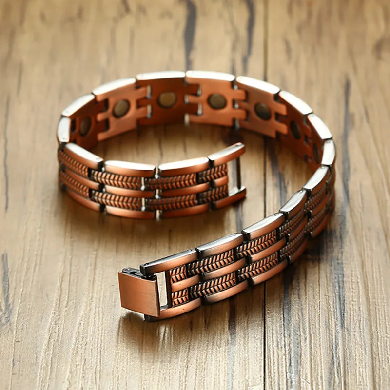 Adjustable Copper Therapy Bracelets for Men | Pain Relief Bangle
