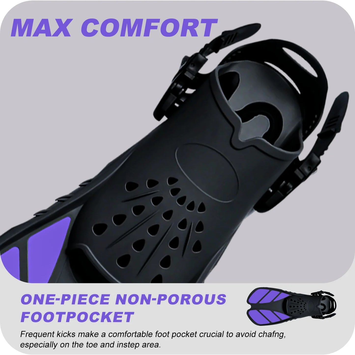 Unisex Swim Training Fins | Adjustable Short Foot Pocket Design