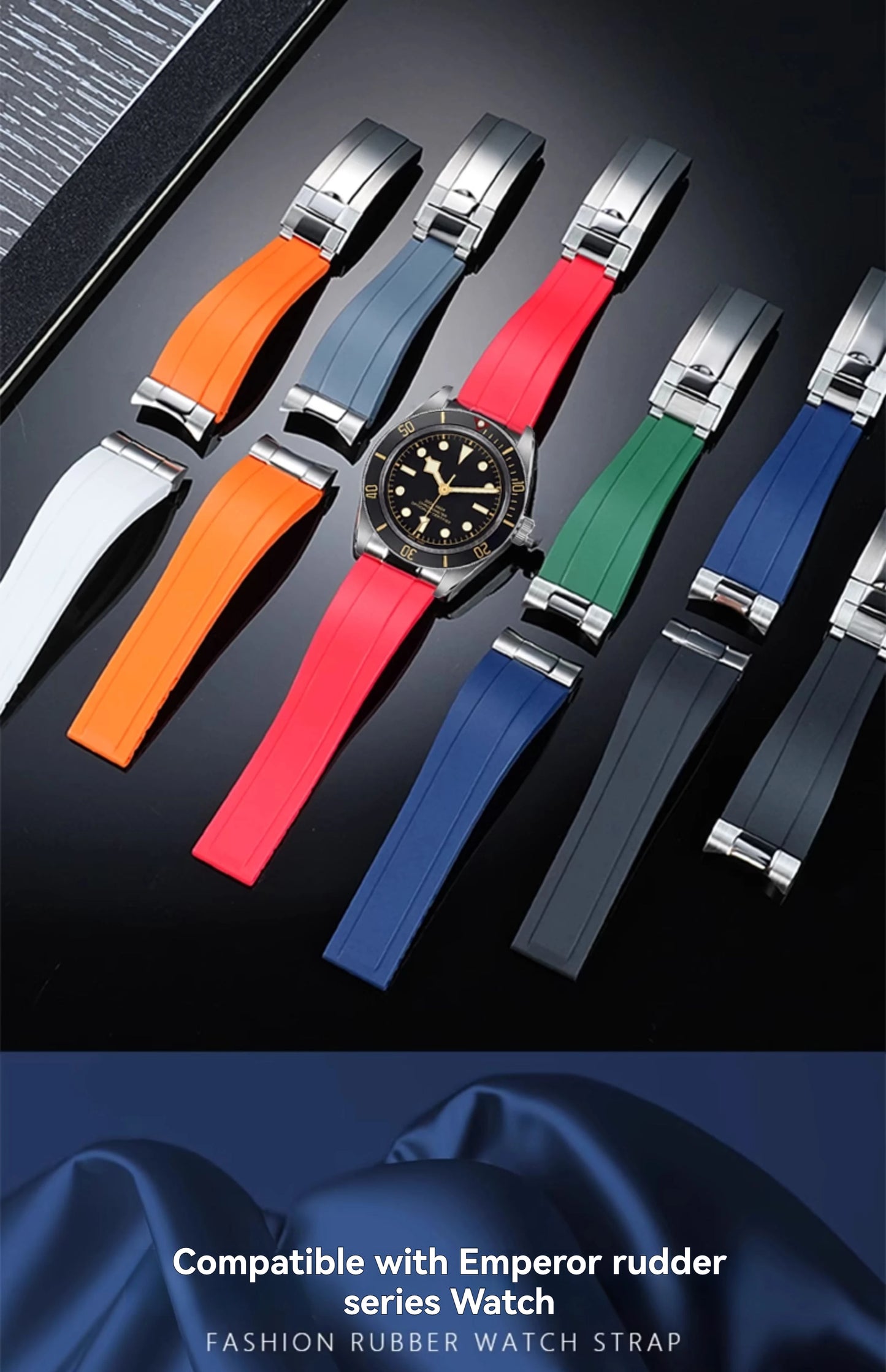 Soft Rubber Watch Strap | Quick Release Diver Band for All Watches
