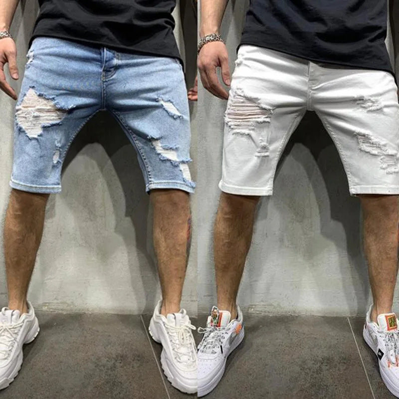 Men's Ripped Tassel Denim Shorts | Casual Summer Essential