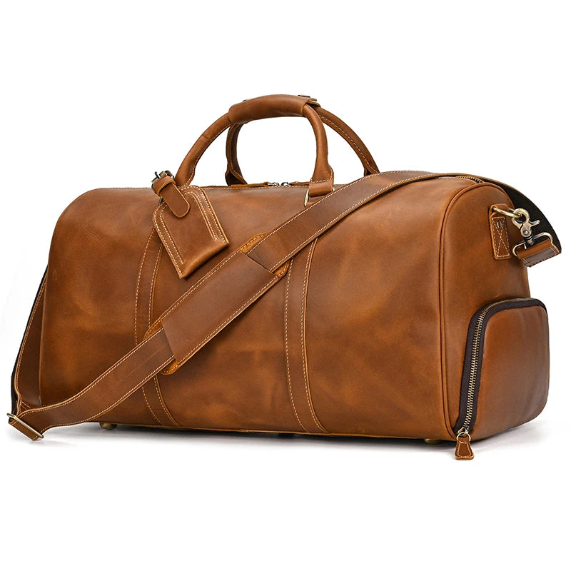 Luxury Genuine Leather Travel Bag for Men & Women | Versatile Duffle