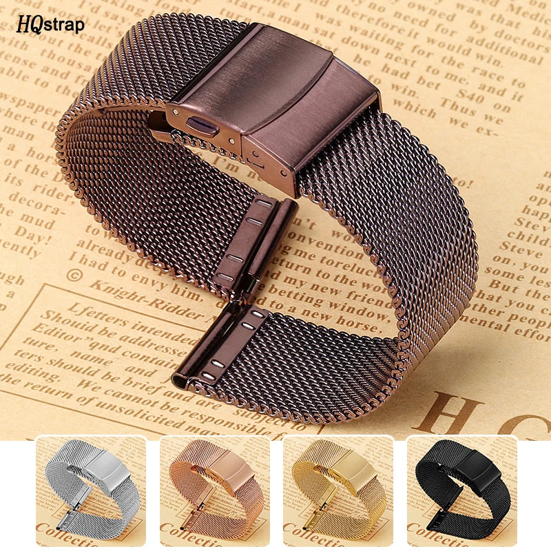 Universal Stainless Steel Milanese Watchband | Adjustable Metal Strap