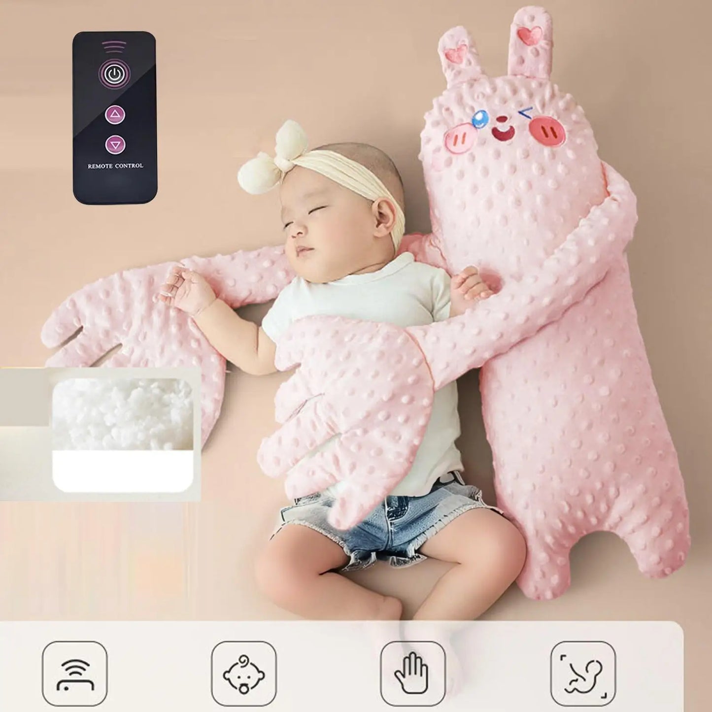 Cute Animal-Shaped Baby Sleep Patter Pillow with Remote Control