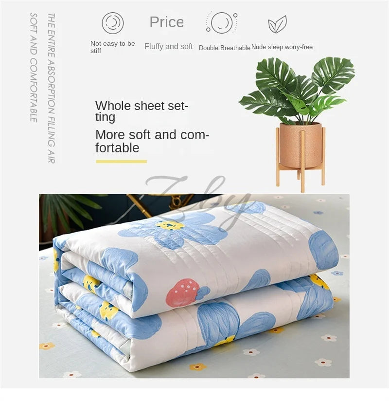 Quilted Spring Summer Quilt | Soft Comfortable Queen Size Blanket