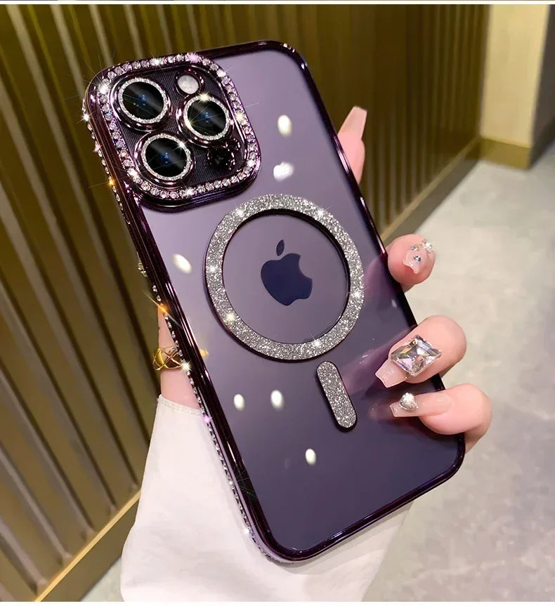 Sparkling Glitter Diamond Transparent Case for iPhone Models