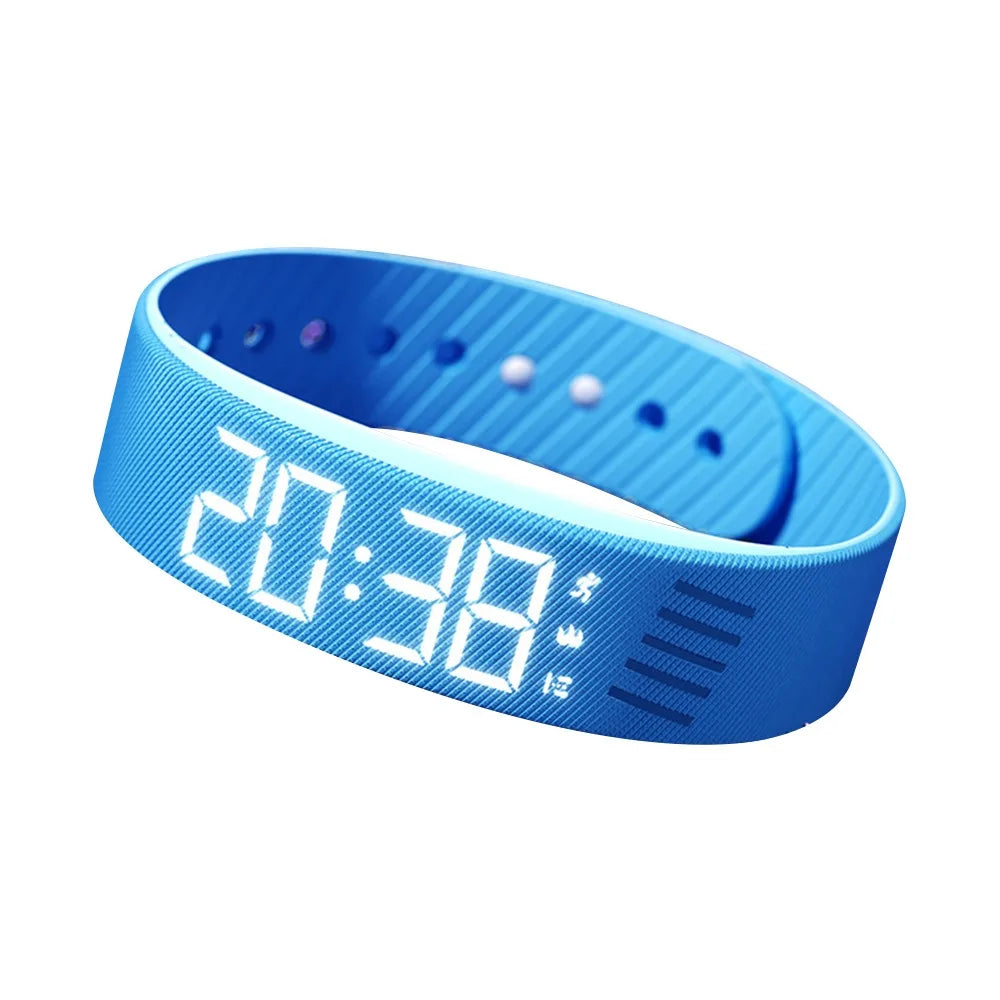 Adjustable Silicone Snooze-proof LED Alarm Clock Bracelet