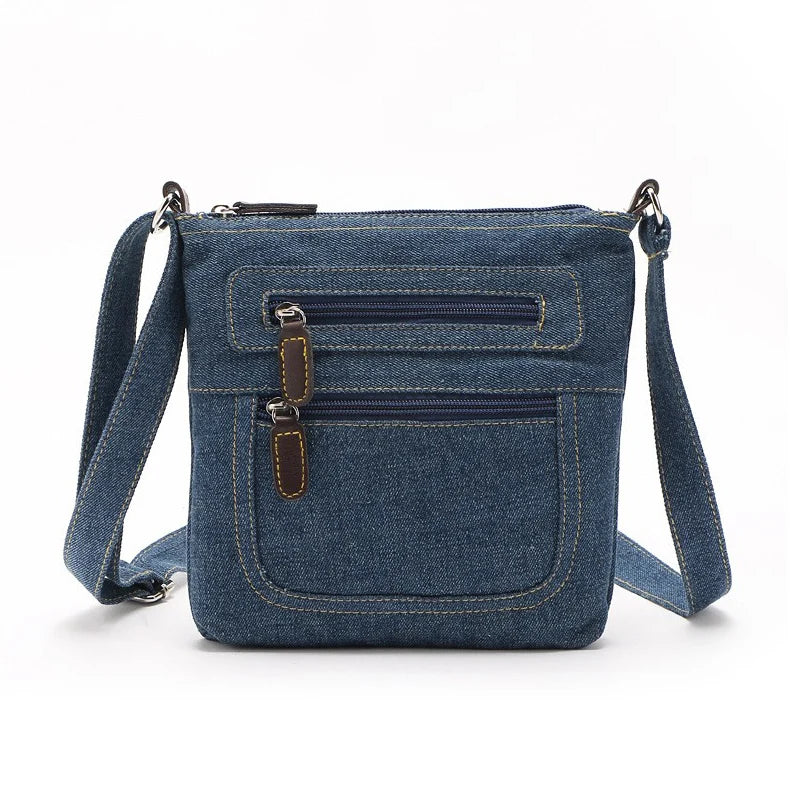 Vintage Denim Crossbody Bag | Stylish Women's Messenger Handbag