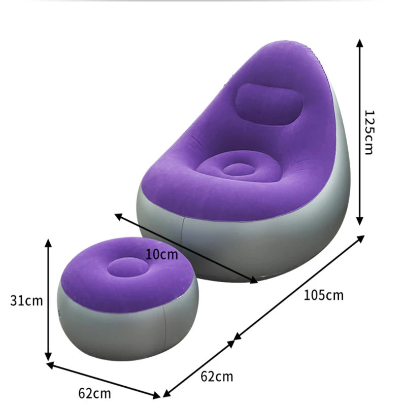 Sofá hinchable tipo puf | Máximo confort al aire libre