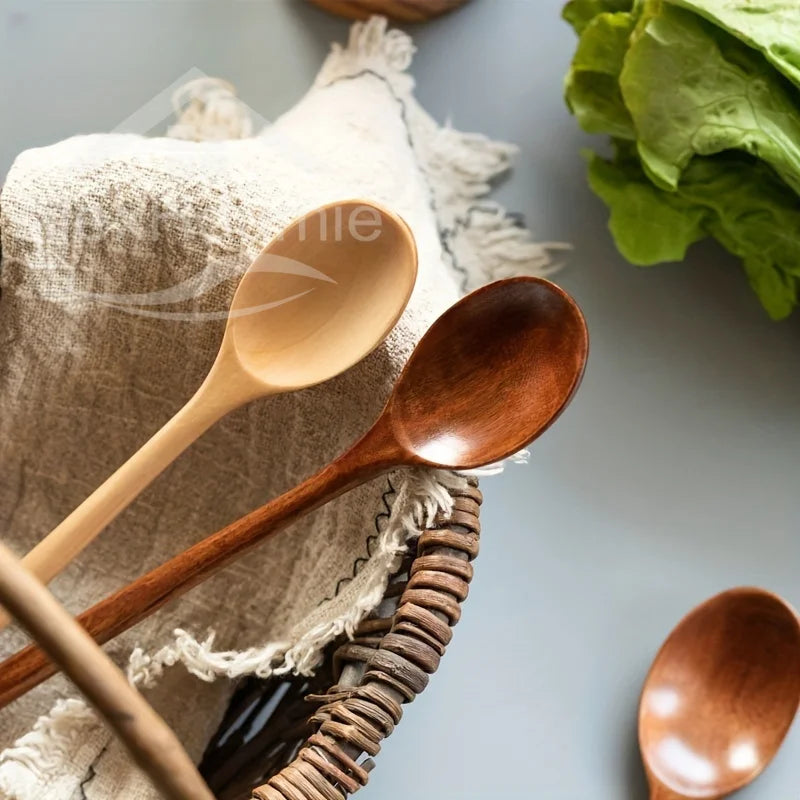 Pack of 6 Natural Wooden Spoons | Eco-Friendly Kitchen Utensils