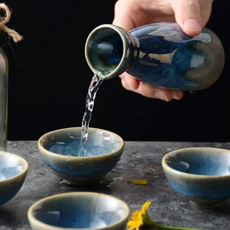 Japanese Vintage Ceramic Sake Pot | Elegant Wine Dispenser